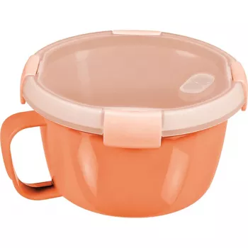Recipiente redondo para alimentos CURVER Smart To Go Mix Noodles 0,9L transparente com detalhes verdes, sem BPA, à prova de fugas, adequado para micro-ondas e máquina de lavar louça
