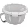 Recipiente redondo para alimentos CURVER Smart To Go Mix Noodles 0,9L transparente com detalhes verdes, sem BPA, à prova de fugas, adequado para micro-ondas e máquina de lavar louça