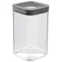 Recipiente quadrado de armazenamento para alimentos CURVER Dry Cube 1,8L transparente com tampa cinzenta, hermético e à prova de fugas