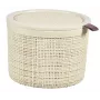 CURVER cesto de arrumação redondo Jute com tampa, 2L, creme, 17x13 cm