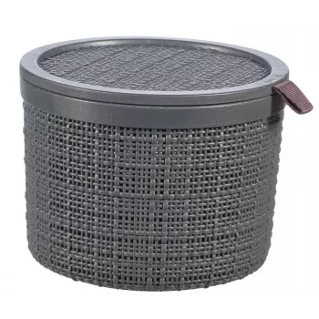 CURVER cesto com tampa Jute redondo 2L Ø17x13cm cinzento-escuro