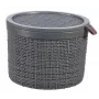 CURVER cesto com tampa Jute redondo 2L Ø17x13cm cinzento-escuro