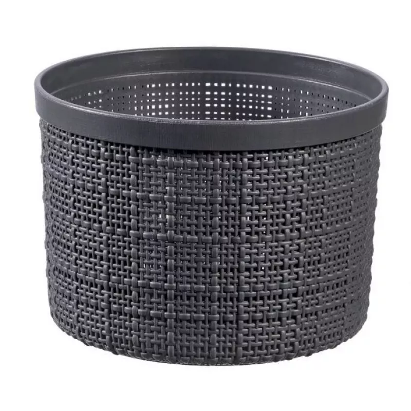 CURVER cesto com tampa Jute redondo 2L Ø17x13cm cinzento-escuro