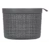 CURVER cesto com tampa Jute redondo 2L Ø17x13cm cinzento-escuro