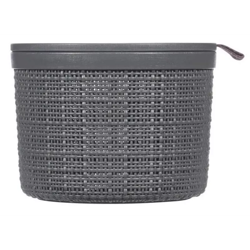 CURVER cesto com tampa Jute redondo 2L Ø17x13cm cinzento-escuro