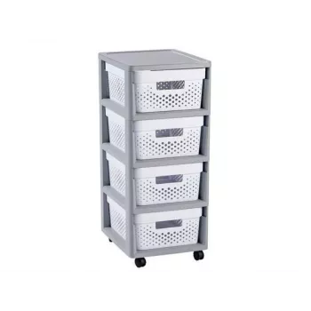 CURVER Infinity gaveteiro com 4 compartimentos 11L 30x36x69cm cinzento/branco