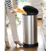 Curver Deco balde do lixo com pedal redondo 50L preto prateado efeito metálico