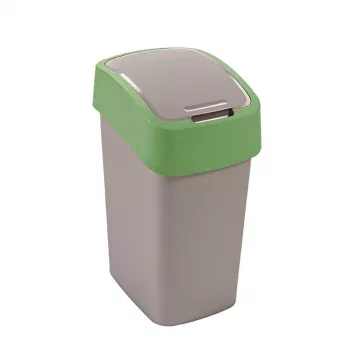 CURVER Flip Bin 9L balde do lixo prateado/verde