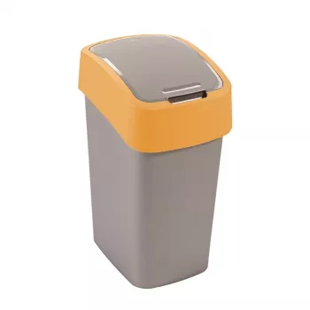 Curver Flip Bin 9L balde do lixo prateado/amarelo