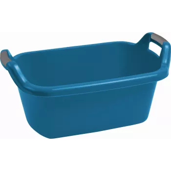 CURVER cesto de roupa oval com pegas 35L azul - recipiente de arrumação em plástico reciclado