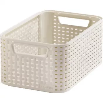 CURVER Style S caixa de arrumação 28,5 x 19,4 x 13 cm creme efeito rattan