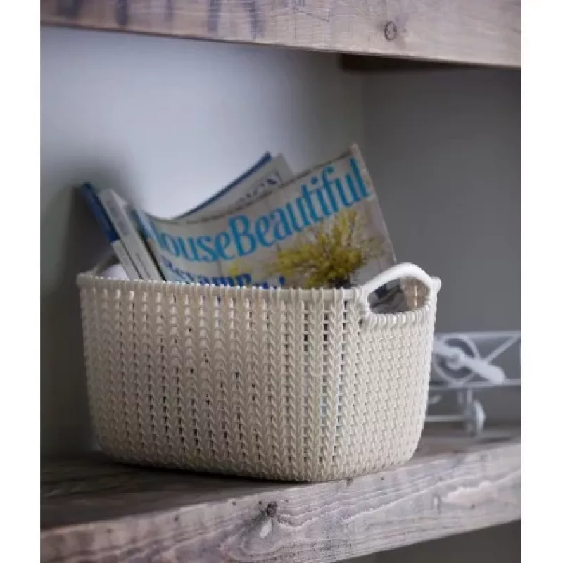 CURVER Knit Collection cesto de arrumação retangular S 8L branco 30x22x17 cm