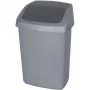 CURVER Deco Bin tampa basculante 50L contentor de resíduos cinzento-escuro/prateado