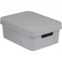 Curver Infinity Recycled 11L caixa de arrumação com tampa, cinzento, 36x27x14cm