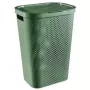 CURVER Infinity Recycled 60L caixa de roupa, verde, 44x35x60 cm, cesto de roupa ventilado em plástico reciclado com tampa e pegas