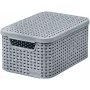 CURVER Caixa de arrumação Style S com tampa, cinzento-claro, 29,1 x 19,8 x 14,2 cm, 8,2 L, dobrável, empilhável