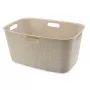 CURVER Cesto de roupa Softex 45L em branco giz, recipiente retangular soft-touch com pegas integradas, 57 x 37 x 27 cm