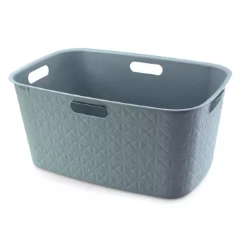 CURVER Cesto de roupa retangular Softex 45L com pegas integradas, Petrol, 57x37x27 cm