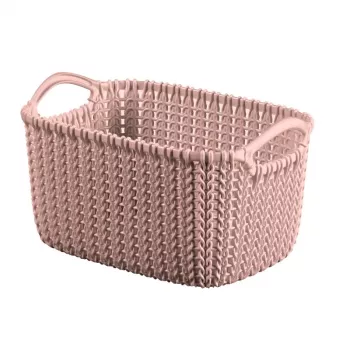 CURVER Cesto de arrumação retangular Knit XS 3L 25x18x14 cm Rosa