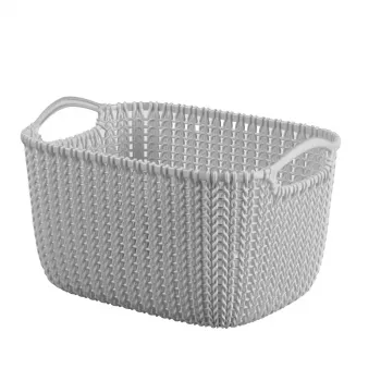 CURVER Cesto de arrumação retangular Knit Collection 8L Cinzento-claro
