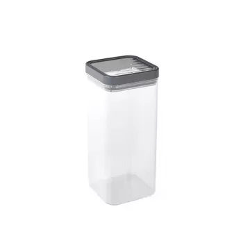 CURVER Recipiente para alimentos secos Kara 1,8L, corpo transparente com tampa hermética cinzento-escuro, plástico sem BPA, empilhável