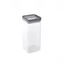 CURVER Recipiente para alimentos secos Kara 1,8L, corpo transparente com tampa hermética cinzento-escuro, plástico sem BPA, empilhável