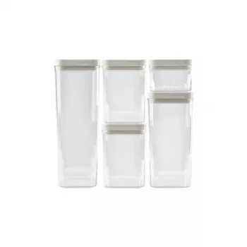 CURVER Conjunto de recipientes para alimentos secos 0,5L + 2x1,2L + 1,8L + 2,4L Kara Transparente/Branco