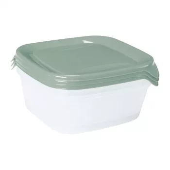 CURVER Conjunto de caixas quadradas de conservação Fresh&Go 3 x 0,8 L Verde