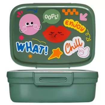 CURVER Recipiente retangular de arrumação Snap Box com divisória 1,8L Verde