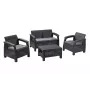 Conjunto de mobiliário de jardim KETER Corfu cinzento - sofá para 4 pessoas, 2 cadeiras, mesa de centro