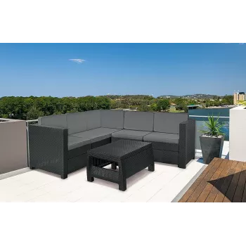 Conjunto de mobiliário de jardim KETER Provence com mesa cinzento