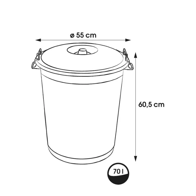 keeeper Hugo Mega balde do lixo 70L, Ø55 x 60,5 cm, verde escuro