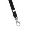 Cordão têxtil DURABLE rPET com gancho de mosquetão, preto, pack de 10