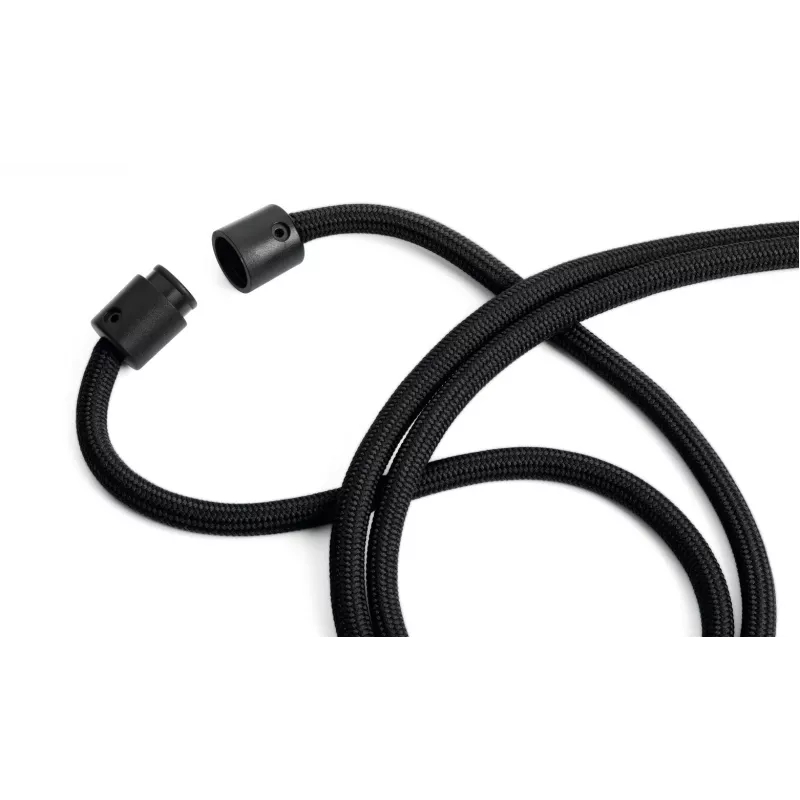 Cordão têxtil DURABLE rPET com gancho de mosquetão, preto, pack de 10