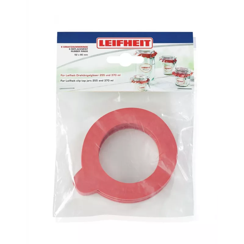 Anéis de borracha de substituição LEIFHEIT 6 unid. 52x80 mm para frascos de conserva 255/370 ml
