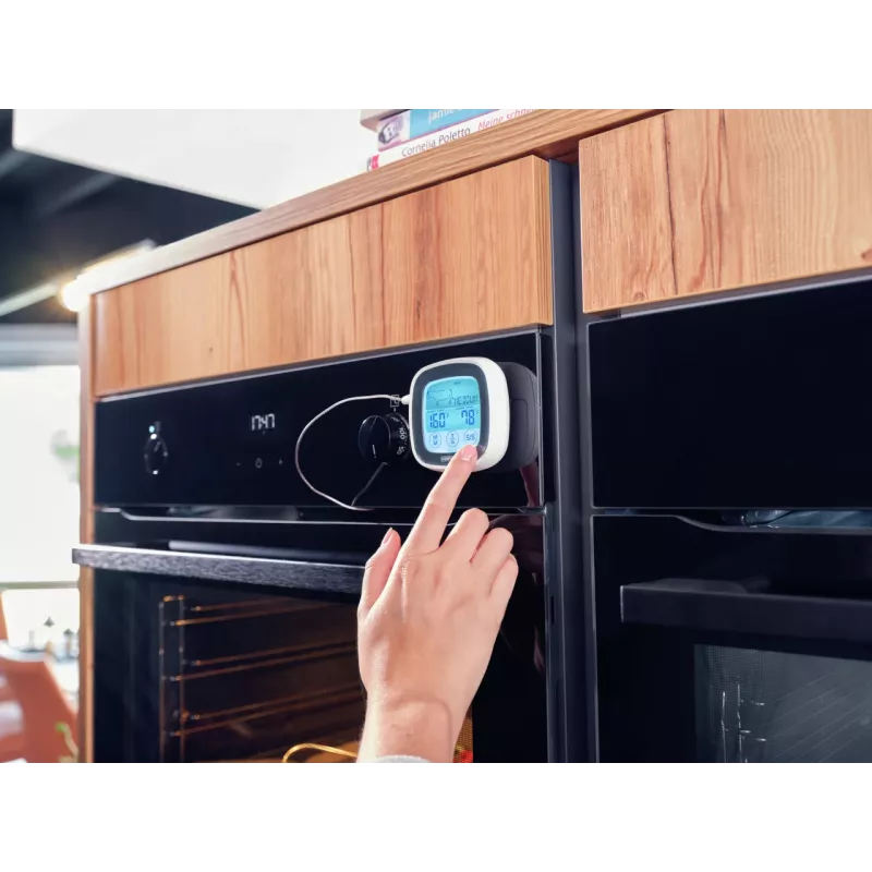 Termómetro digital LEIFHEIT para assar e grelhar com sonda de aço inoxidável, temporizador e programas de carne predefinidos