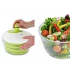 LEIFHEIT Centrífuga de salada Trend 4,5L centrífuga de salada com manivela e taça de servir, tampa verde