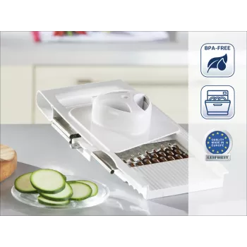 Cortador universal LEIFHEIT com 5 lâminas – utensílio de cozinha multifuncional para ervas, legumes, massa e mais, branco/verde