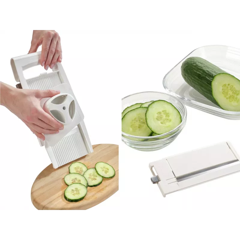Cortador universal LEIFHEIT com 5 lâminas – utensílio de cozinha multifuncional para ervas, legumes, massa e mais, branco/verde