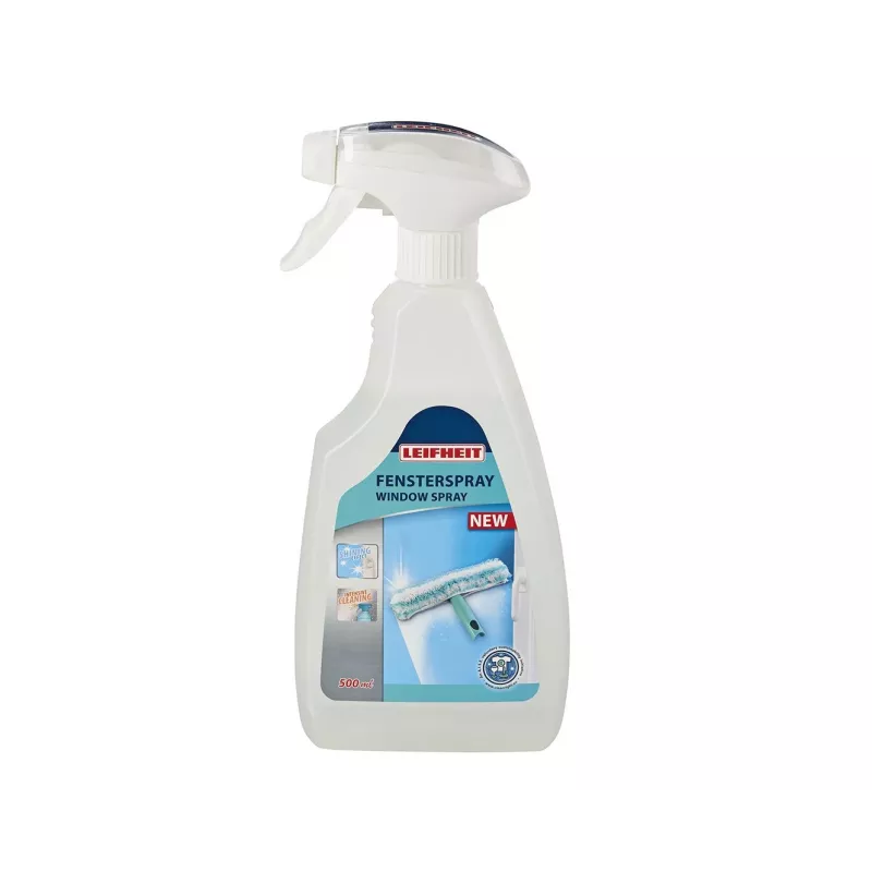 Limpa-vidros concentrado LEIFHEIT 500 ml – rende 5 L de limpa-vidros sem deixar marcas para vidro, janelas, espelhos e azulejos, optimizado para aspiradores de janelas