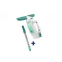Aspirador de janelas LEIFHEIT Dry&Clean com haste Click System 43 cm, aspirador de janelas eléctrico, branco/turquesa