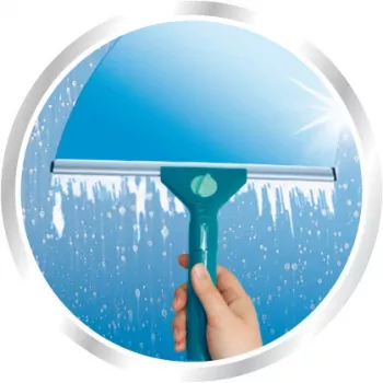 Rodo de janelas LEIFHEIT Classic com haste telescópica 100-155 cm, rodo 33 cm, sem deixar marcas, verde/branco
