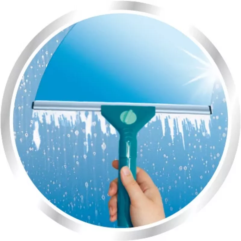Rodo de janelas LEIFHEIT Classic com haste telescópica 100-155 cm, rodo 33 cm, sem deixar marcas, verde/branco