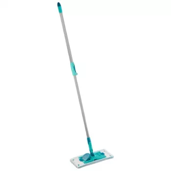 Escova de chão LEIFHEIT PowerClean M com haste telescópica, 33 cm, verde/cinzento