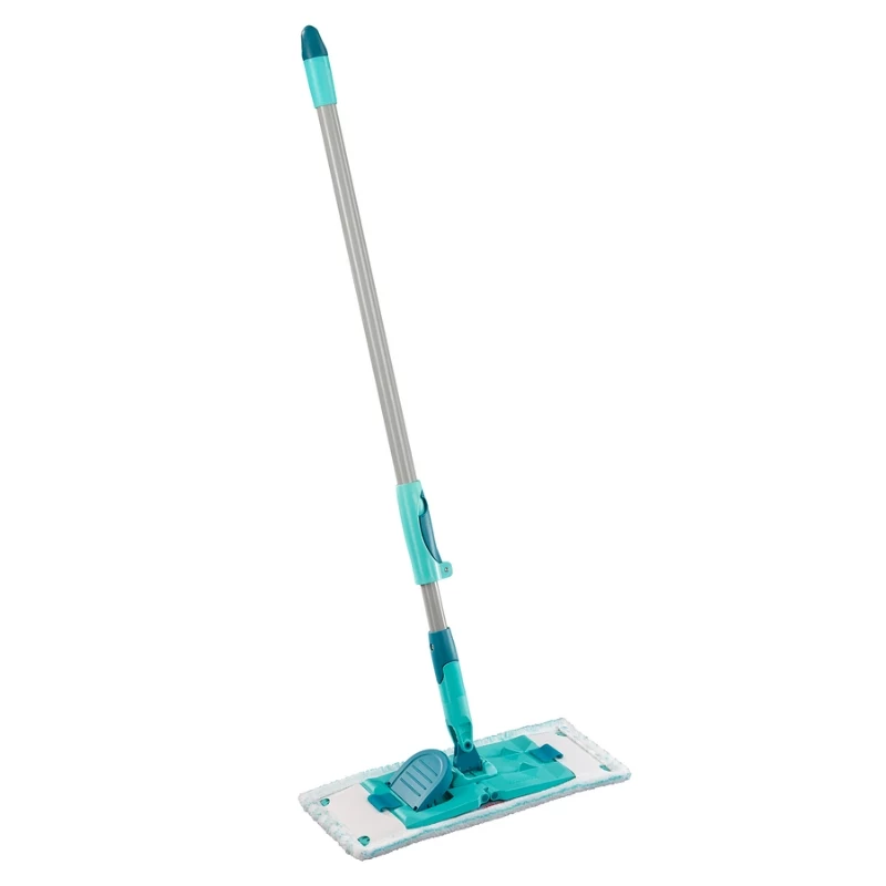 Escova de chão LEIFHEIT PowerClean M com haste telescópica, 33 cm, verde/cinzento