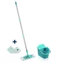 Conjunto de limpeza de chão Leifheit Clean Twist M Ergo com cabeça de mopa Micro Duo, 33 cm, verde/branco