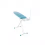LEIFHEIT Air Board Express L Solid tábua de passar a ferro 130x38 cm com tecnologia Thermo-Reflect, altura ajustável 75-98 cm, dobrável, formato ombro, pés antiderrapantes, apoio para ferro, suporte de cabo, branco/azul