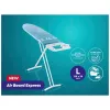LEIFHEIT Air Board Express L Solid tábua de passar a ferro 130x38 cm com tecnologia Thermo-Reflect, altura ajustável 75-98 cm, dobrável, formato ombro, pés antiderrapantes, apoio para ferro, suporte de cabo, branco/azul