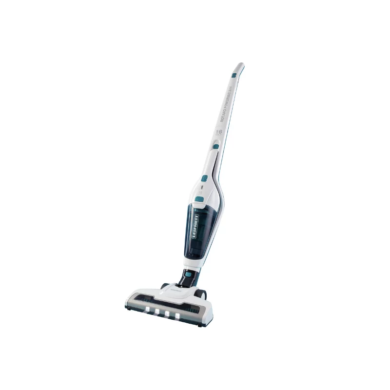 LEIFHEIT Rotaro PowerVac 2in1 aspirador vertical sem fios, 20V Li-Ion, 40 min de autonomia, escova LED, branco/cinzento/azul