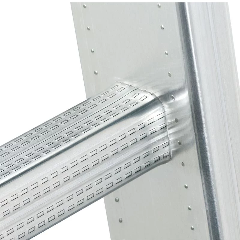 Hailo ProfiStep duo 7218-007 escada de apoio em alumínio, 2x25 degraus, altura máxima de trabalho 9,5 m, prateada